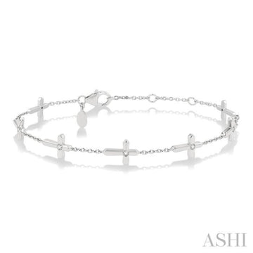 Cross Diamond Station Bracelet